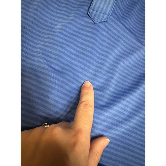 FootJoy Golf Performance Striped Polo Men Large Blue Active Stretch FJ Athletic - Picture 9 of 10